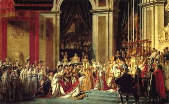 《拿破仑一世加冕大典》 雅克·路易·大卫于1805～1807年期间创作，现藏于巴黎卢浮宫
