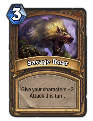 爐石傳說每日一牌介紹：野蠻咆哮（Savage Roar）